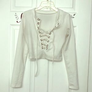 White tie up top
